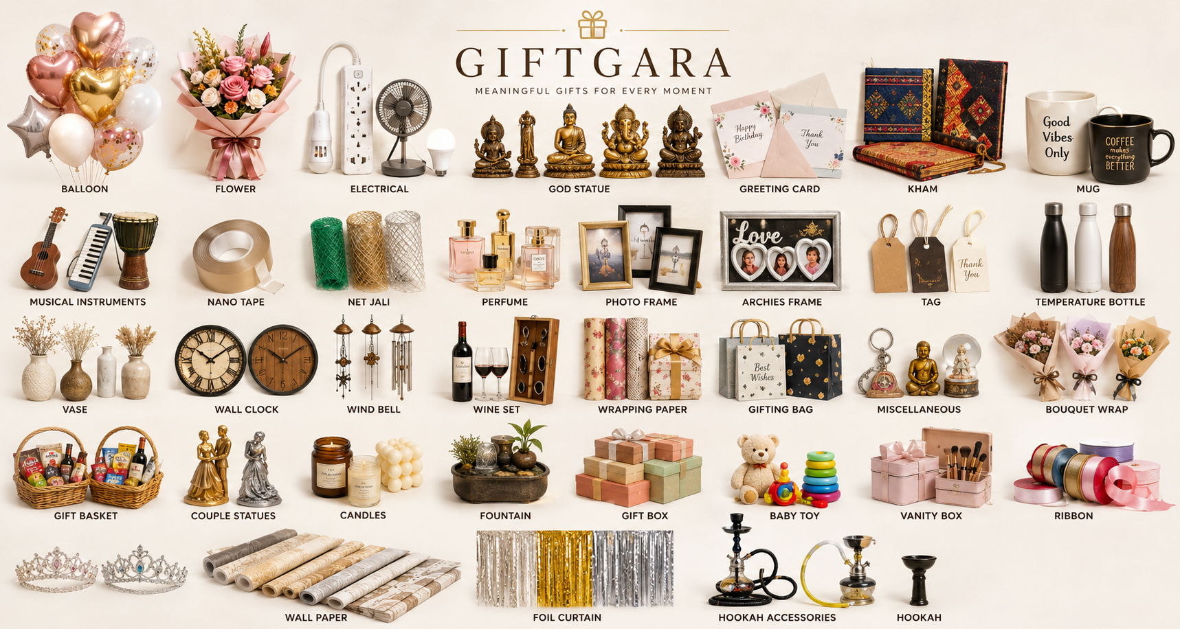 Giftgara product variety showcase